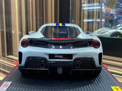 1/18 Resin Ferrari 488 Pista Grey Miniature Car by MR Collection|Sold in Dturman.com Dubai UAE.