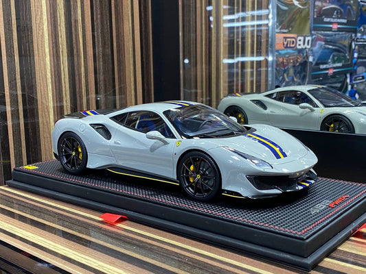 1/18 Resin Ferrari 488 Pista Grey Miniature Car by MR Collection|Sold in Dturman.com Dubai UAE.