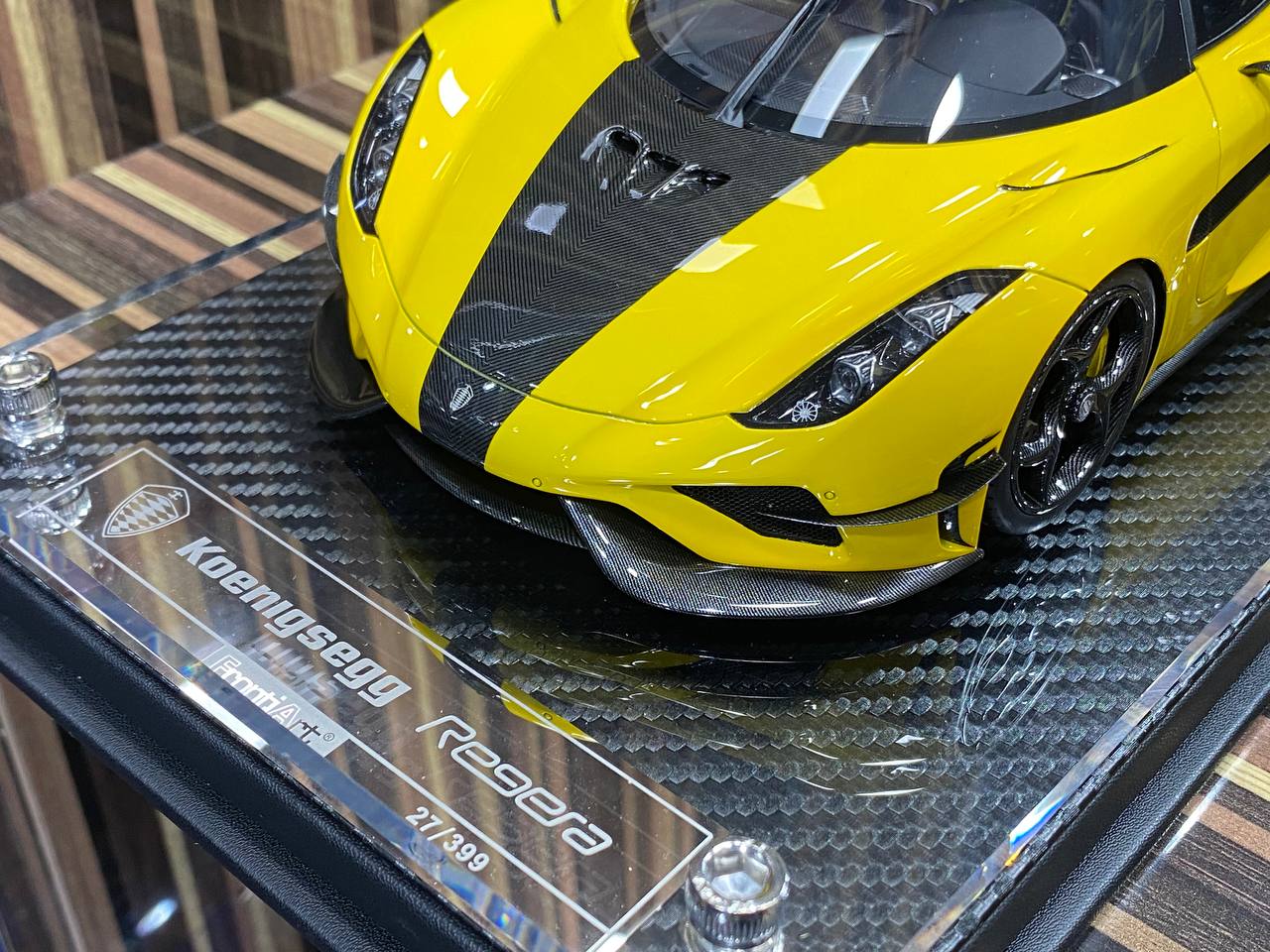 1/18 Diecast Koenigsegg Regera Front Art Yellow Miniature Car|Sold in Dturman.com Dubai UAE.