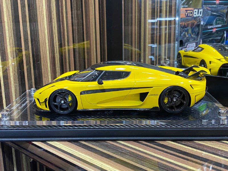 1/18 Diecast Koenigsegg Regera Front Art Yellow Miniature Car|Sold in Dturman.com Dubai UAE.