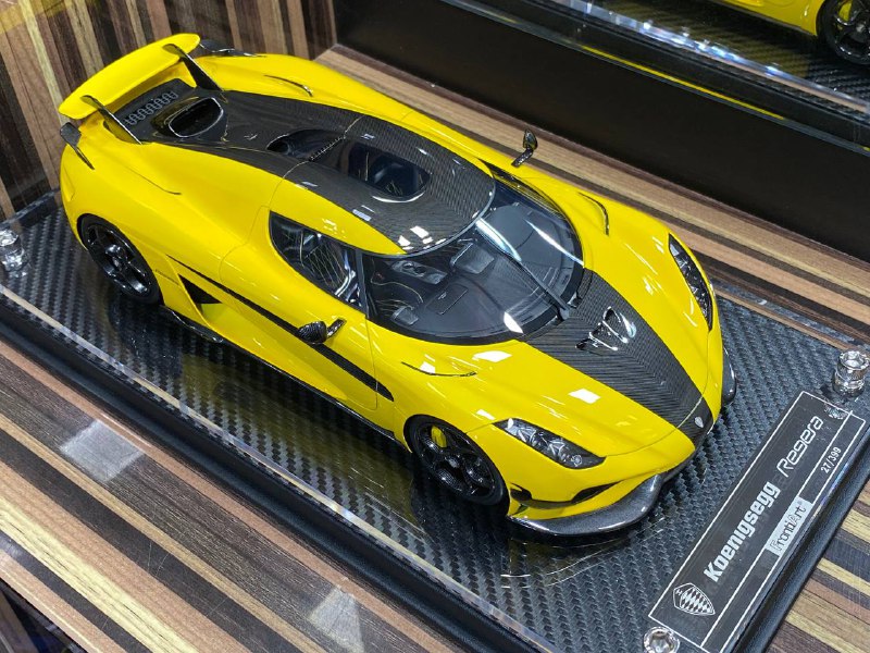 1/18 Diecast Koenigsegg Regera Front Art Yellow Miniature Car|Sold in Dturman.com Dubai UAE.