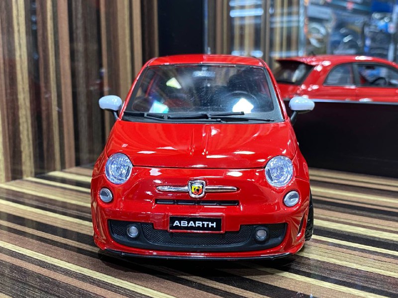 1/18 Diecast Abarth 500 Red Bburago Scale Model Car|Sold in Dturman.com Dubai UAE.