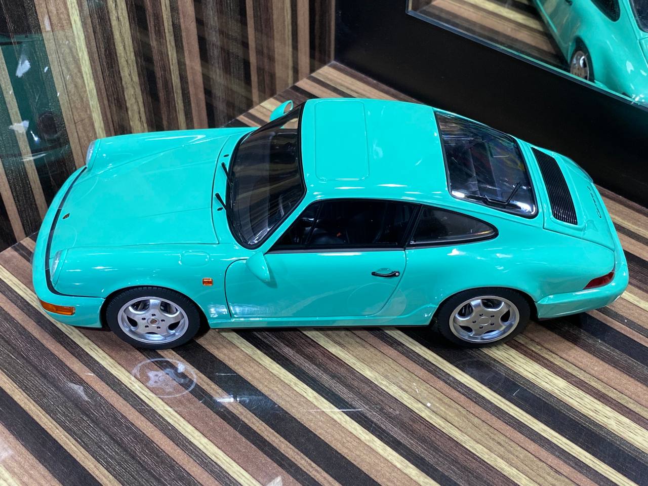 1/18 Diecast Porsche 911 Carrera 2 Mint Green Norev Scale Model Car|Sold in Dturman.com Dubai UAE.