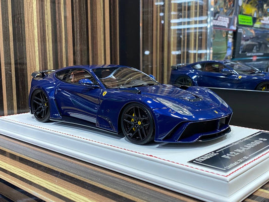 1/18 Diecast Miniature Ferrari F12 N-Largo S Davis & Giovanni Blue Carbon Model Car|Sold in Dturman.com Dubai UAE.