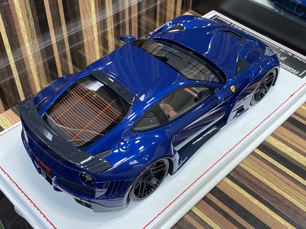 1/18 Diecast Miniature Ferrari F12 N-Largo S Davis & Giovanni Blue Carbon Model Car|Sold in Dturman.com Dubai UAE.