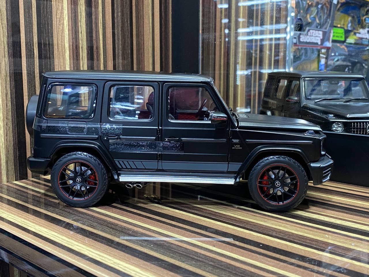 1/18 Mercedes Benz AMG G63 Red Interior 2018 Black by Mini Champs|Sold in Dturman.com Dubai UAE.