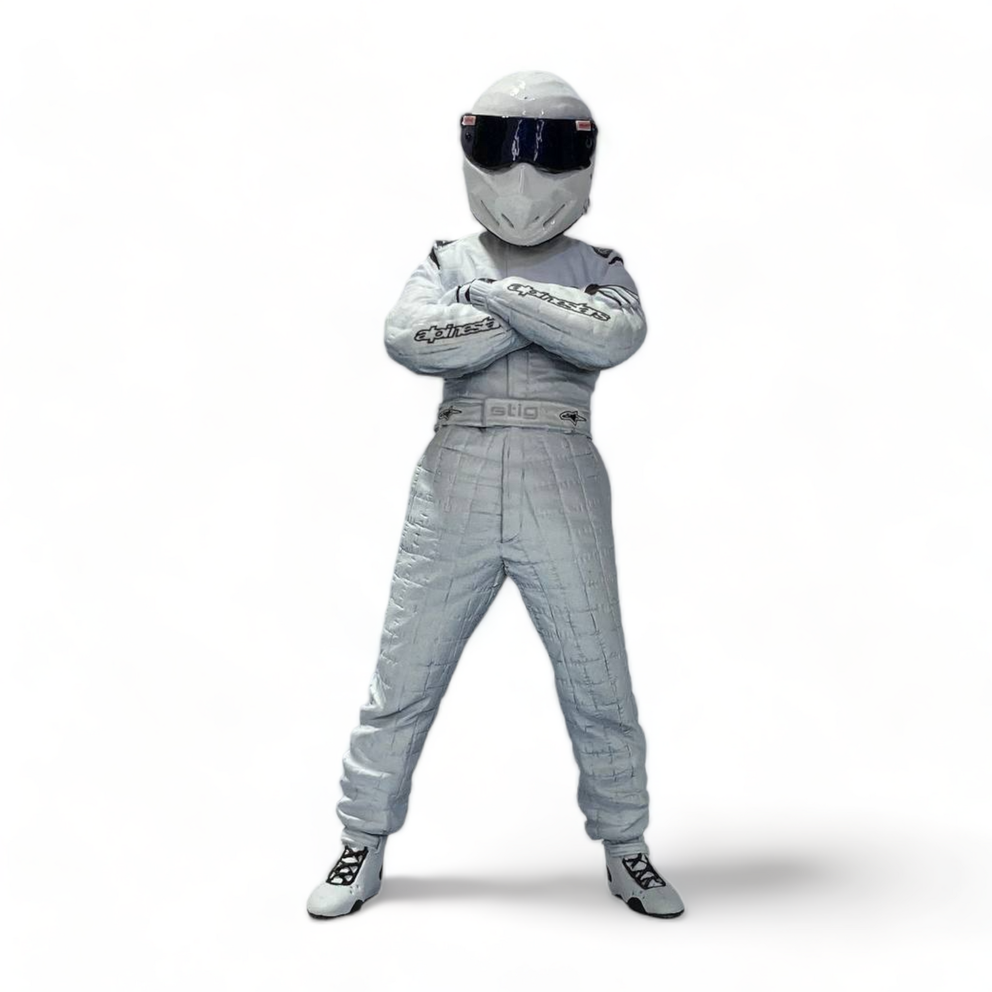 Figure Stig White Top Gear Hand Painted by SF 1/18|Sold in Dturman.com Dubai UAE.