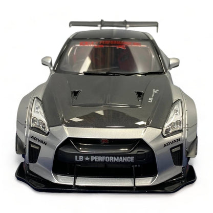 Nissan GT-R R35 LBWK LB*Performance Silver and Carbon by Make Up 1/18:|Sold in Dturman.com Dubai UAE.