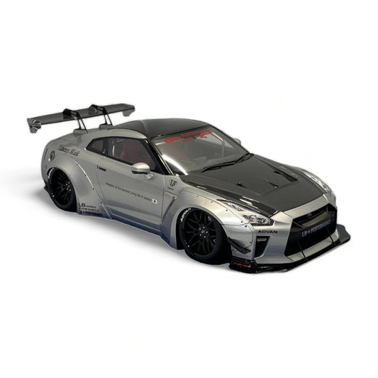 Nissan GT-R R35 LBWK LB*Performance Silver and Carbon by Make Up 1/18:|Sold in Dturman.com Dubai UAE.