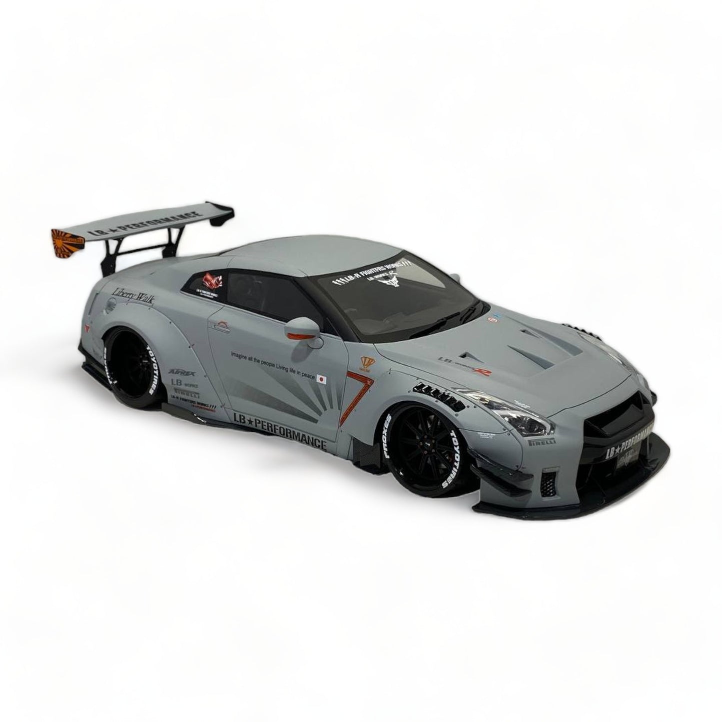 Nissan GT-R R35 LBWK LB*Performance Matt Grey by Onemodel 1/18|Sold in Dturman.com Dubai UAE.