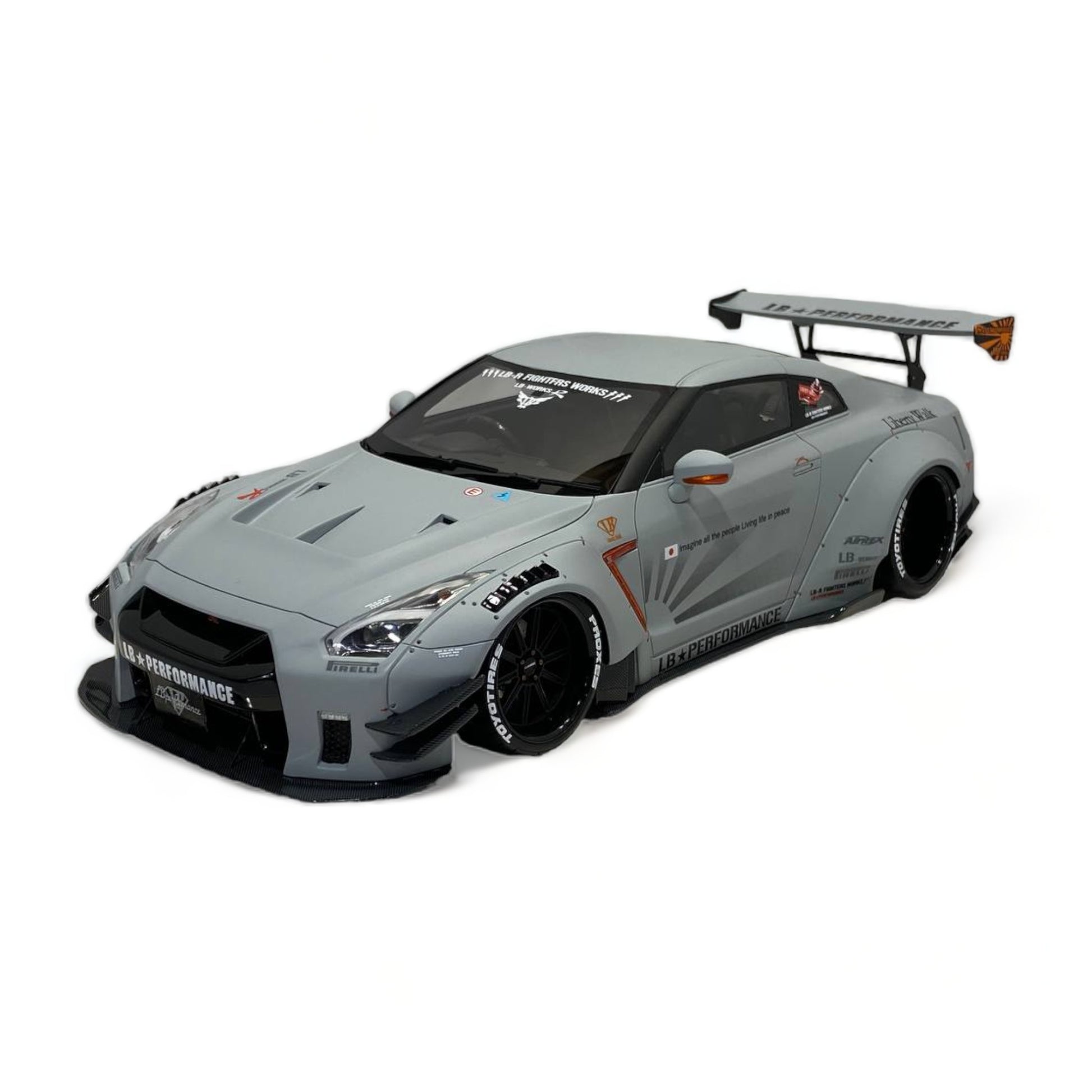 Nissan GT-R R35 LBWK LB*Performance Matt Grey by Onemodel 1/18|Sold in Dturman.com Dubai UAE.