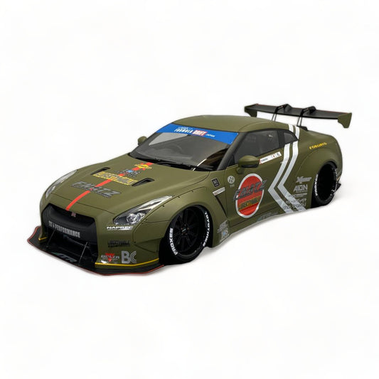 Nissan GT-R R35 LBWK LB*Performance Matt Green by Onemodel 1/18|Sold in Dturman.com Dubai UAE.