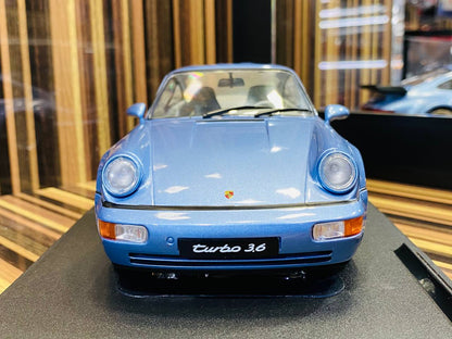 1/18 Diecast Solido Porsche 964 Turbo horizon blue 1990 Scale Model Car