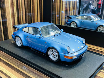 1/18 Diecast Solido Porsche 964 Turbo horizon blue 1990 Scale Model Car