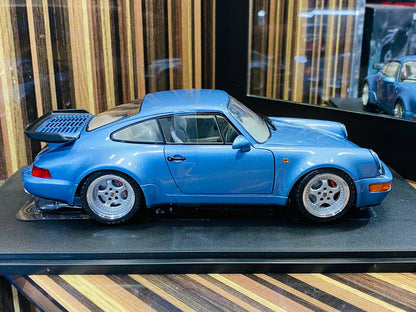 1/18 Diecast Solido Porsche 964 Turbo horizon blue 1990 Scale Model Car