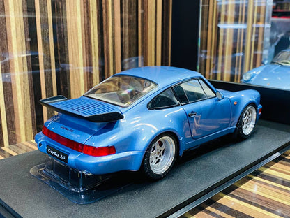 1/18 Diecast Solido Porsche 964 Turbo horizon blue 1990 Scale Model Car