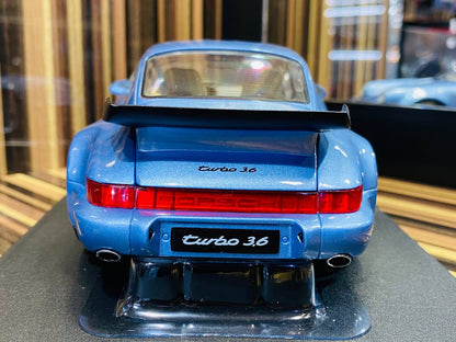 1/18 Diecast Solido Porsche 964 Turbo horizon blue 1990 Scale Model Car