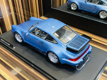 1/18 Diecast Solido Porsche 964 Turbo horizon blue 1990 Scale Model Car