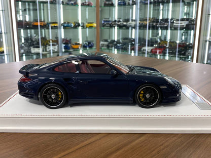 1:18 Resin Porsche 911 Turbo S (997.2) Dark Blue with Red Interior Ivy Model