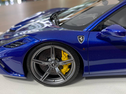 1:18 Resin Model - Ferrari 488 Speciale by Davis & Giovanni (Candy Blue with Blue & White Stripe)