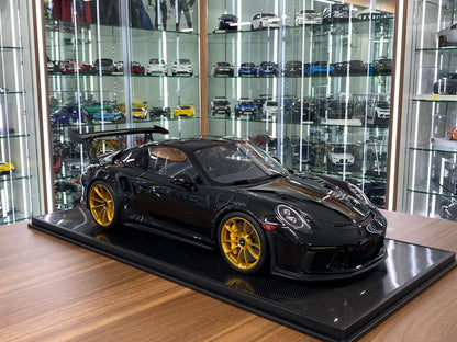 1/8 Resin Model – Dino Models Porsche 911 GT3 RS (Black/Gold Rim) – Limited 20 pcs