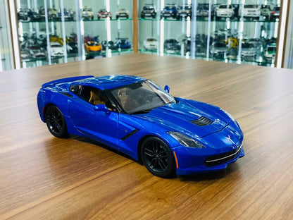 1/18 Diecast Full opening  Maisto Chevrolet Corvette Stingray Z51 2014 Blue