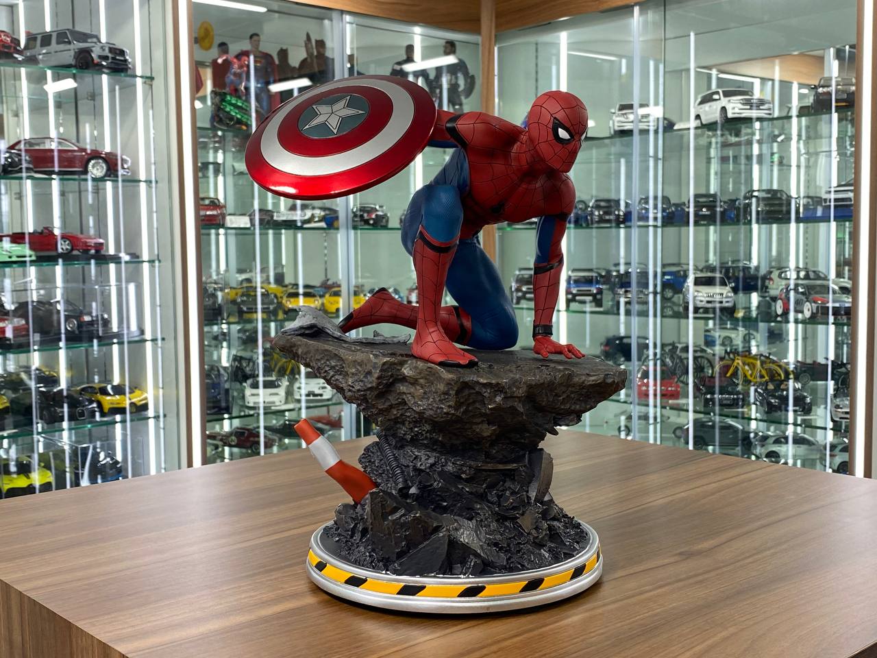 SpiderMan with Captain America Shield Figure Civil War