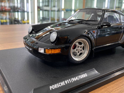 1/18 Diecast Solido Porsche 964 Turbo BLACK 1990 Scale Model Car