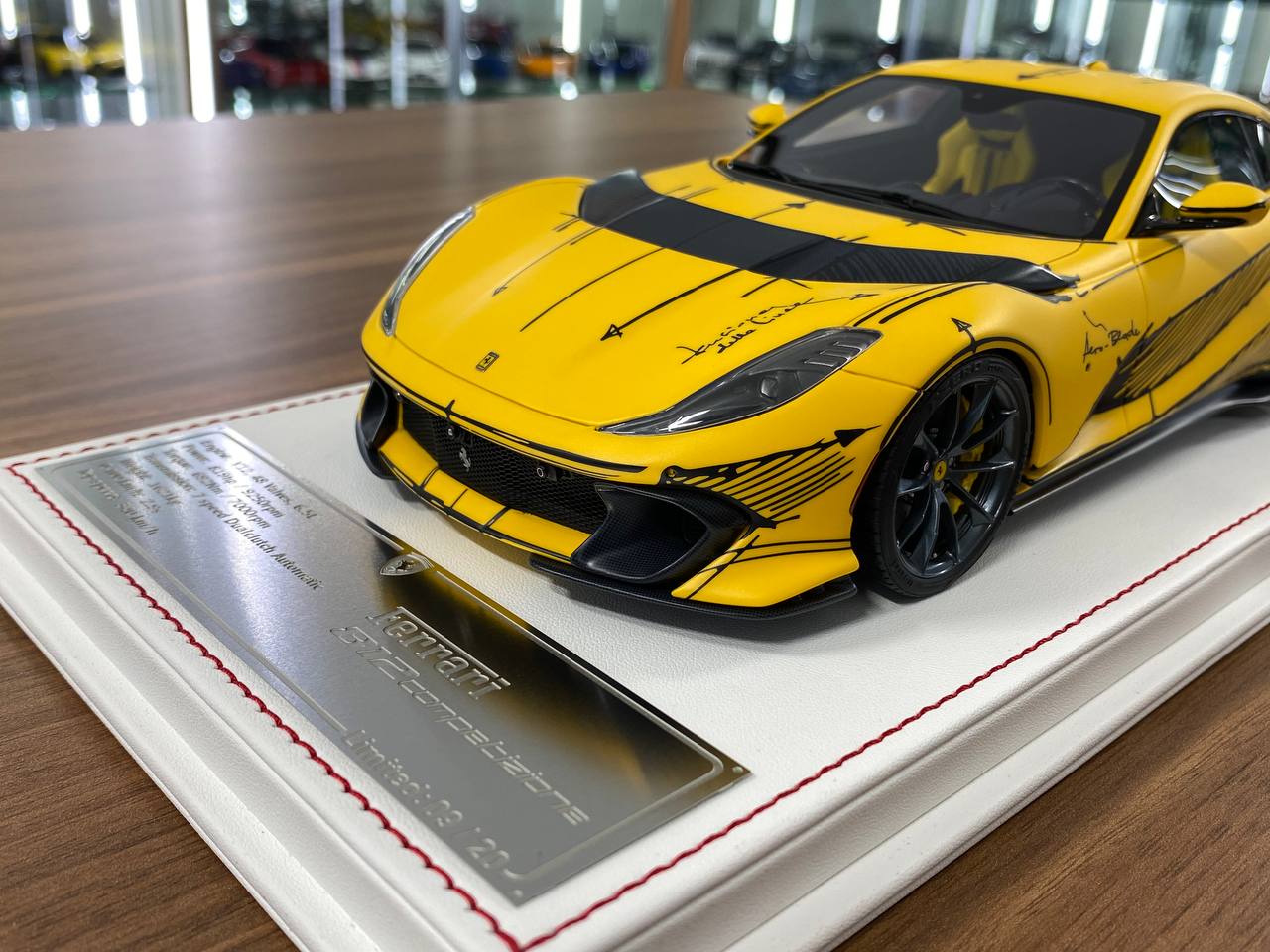 1:18 Resin Model - Ferrari 812 Competizione by Davis & Giovanni (Matt Pearl Yellow / Black Graphic)