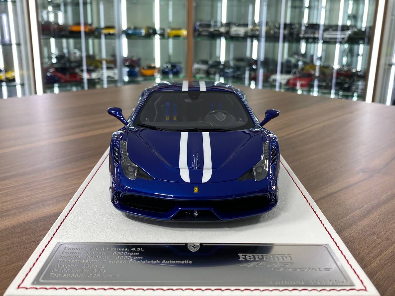 1:18 Resin Model - Ferrari 488 Speciale by Davis & Giovanni (Candy Blue with Blue & White Stripe)