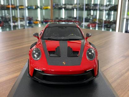 1:18 Porsche 911 GT3 RS 2023 Weissach Paket by Minichamps (Red with Grey Wheels)