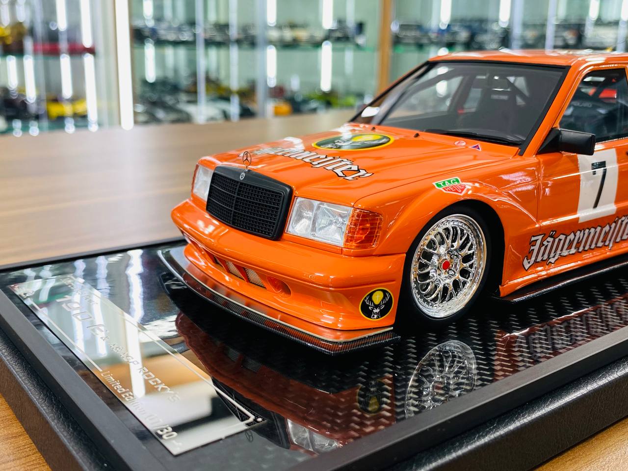 VIP Model Mercedes-Benz 190 E & A$AP Rocky’s Edition – 1/18 Resin Model, Jagermeister Decal, Limited to 30 Units