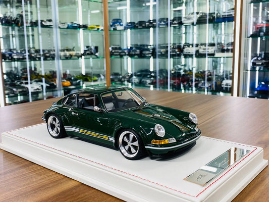 Ivy Model Porsche 911 Singer – 1/18 Resin Model, Irish Green/White Stripe, Limited 50