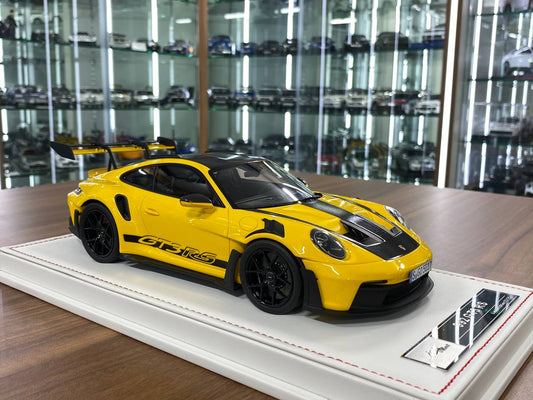 Ivy Model 1/18 Porsche 911 992 GT3 RS Weissach – Racing Yellow with Black Wheels, Limited to 25 pcs.