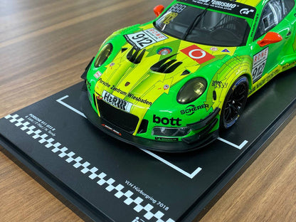 Ixo Models 1/18 Metal Diecast PORSCHE 911 GT3 R 2016 #912 Manthey Racing 2018 VLN Nurburing Green