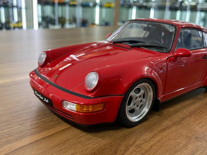 1/18 Diecast Porsche 911 964 Turbo 3.6 Roughe 1990 Dark Red by Solido