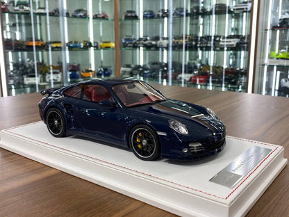 1:18 Resin Porsche 911 Turbo S (997.2) Dark Blue with Red Interior Ivy Model