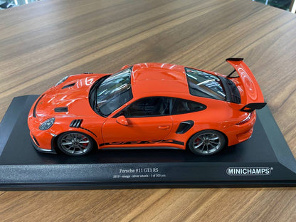 1:18 Diecast Model - Porsche 911 GT3 RS 2019 by Minichamps (Orange with Silver Wheels)