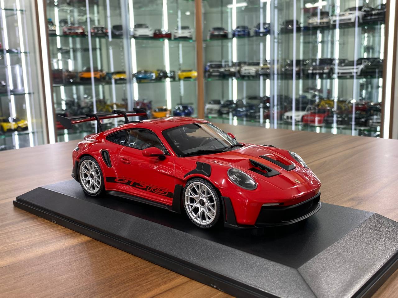 1:18 Diecast Model - Porsche 911 GT3 RS 2023 by Minichamps (Red with Silver Wheels)