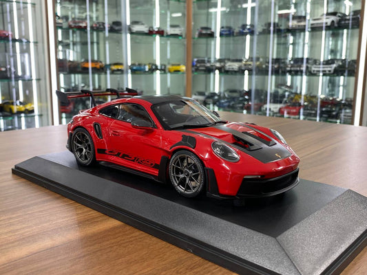 1:18 Porsche 911 GT3 RS 2023 Weissach Paket by Minichamps (Red with Grey Wheels)