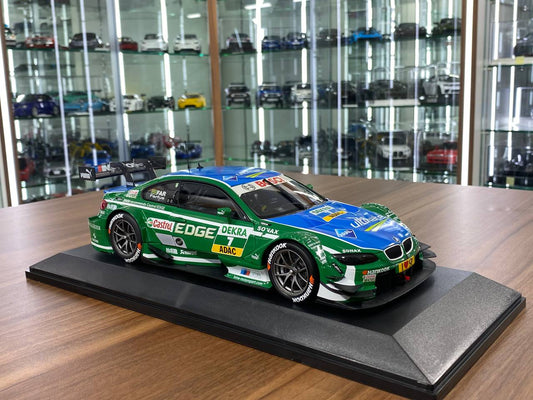 1:18 Diecast (Doors Opening) – Minichamps BMW M3 DTM 2013 #7 A. Farfus, BMW Team RBM – Green Racing Decal (Limited 1002 pcs)