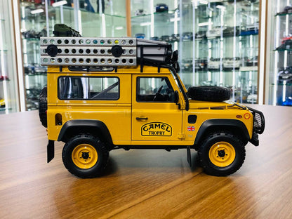 Almost Real Land Rover Defender 90 Camel Trophy Edition – 1/18 Diecast Model, All Opening, Yellow