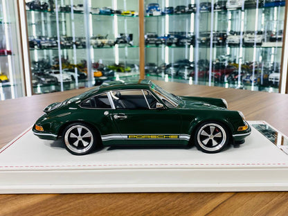 Ivy Model Porsche 911 Singer – 1/18 Resin Model, Irish Green/White Stripe, Limited 50