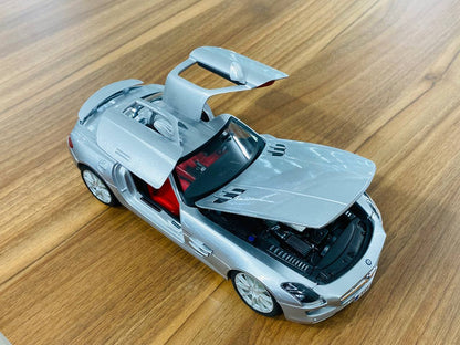 1/18 Diecast Full opening  Maisto Mercedes Benz SLS AMG Silver