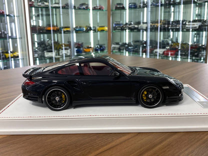 1:18 Resin Porsche 911 Turbo S (997.2) Black with Red Interior Ivy Model