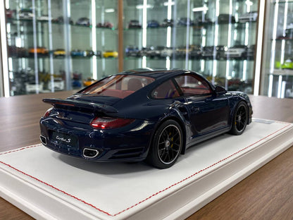 1:18 Resin Porsche 911 Turbo S (997.2) Dark Blue with Red Interior Ivy Model