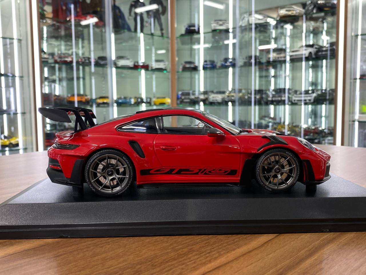 1:18 Porsche 911 GT3 RS 2023 Weissach Paket by Minichamps (Red with Grey Wheels)