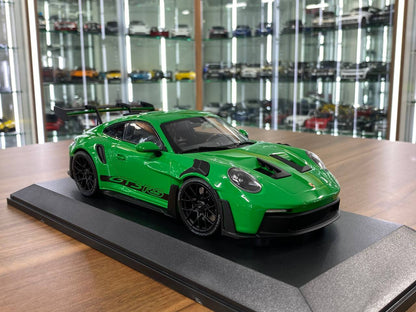 1:18 Diecast Model - Porsche 911 GT3 RS 2023 by Minichamps (Green with Black Wheels)