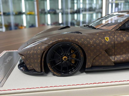 1:18 Resin Model – Davis & Giovanni Ferrari 812 N-Largo (Louis Vuitton) – Matt Brown / LV Gold Monograms