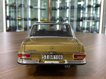 1/18 Diecast Norev Mercedes-Benz 280 SE (W108) Dealer Edition in Beige Model Car